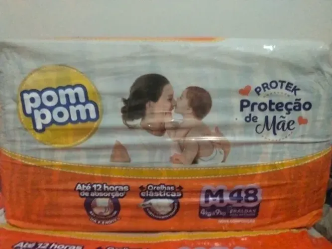 Fralda Pompom Protek M - 48 Unidades - Pacote Fechado