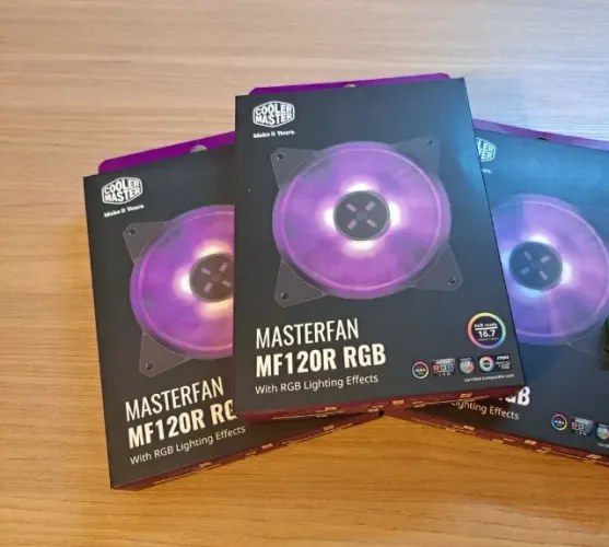 kit de 3 cooler fan cooler master masterfan mf120r, rgb
