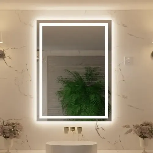 Espelho Retangular Jateado Com Led Vitrarte