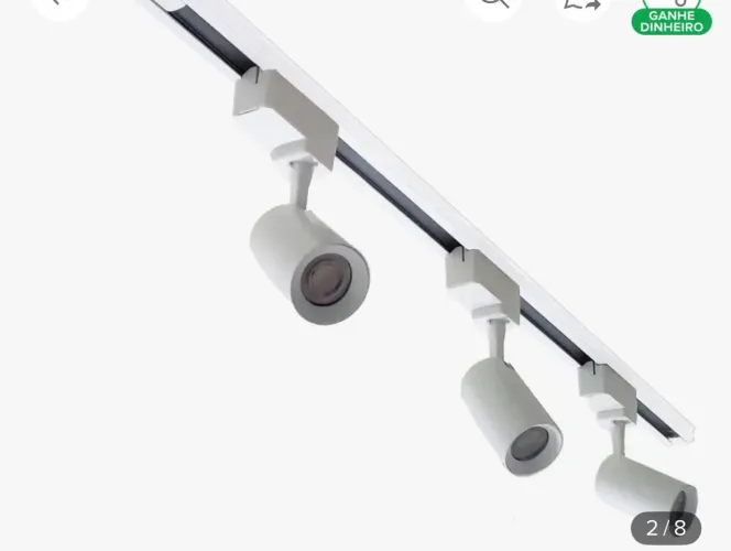 Trilho eletrificado com 03 Spot Led luz branca