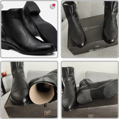 Bota couro cano curto