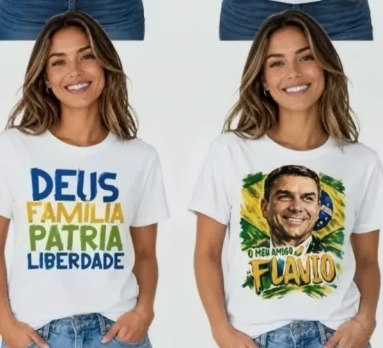 camisas Lula ou Flávio bolsonaro<br>