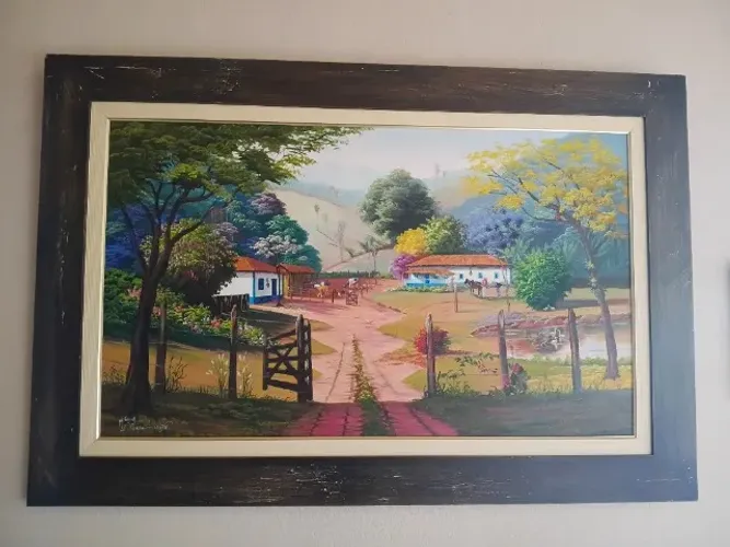 Lindo quadro pintado a mão, obra de arte! Enorme!