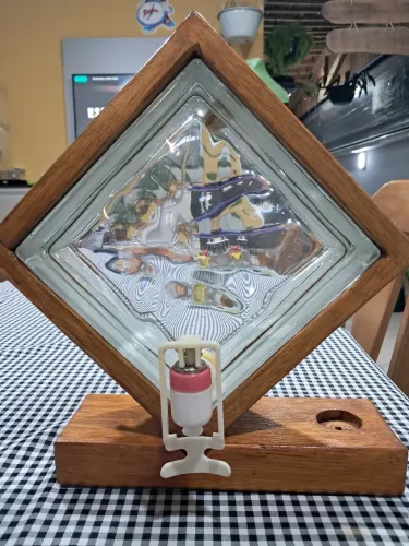 Porta cachaça com tijolo de vidro 