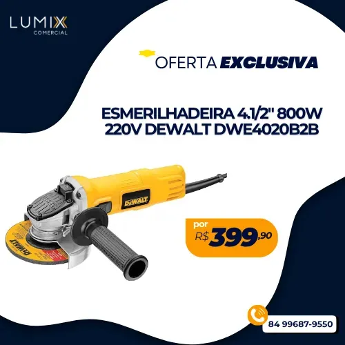 ESMERILHADEIRA 4.1/2" 800W 220V DEWALT DWE4020B2B