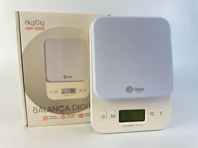 Balança Digital Precisão 0.1g À 6kg Cozinha Branco 6 Kg dois zeros