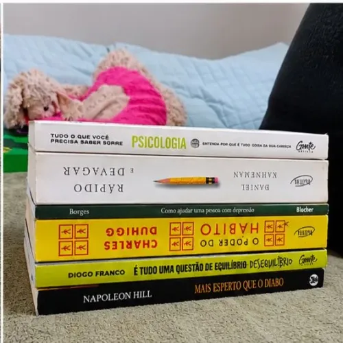 Kit com 6 livros Psicologia, hábitos e desenvolvimento pessoal