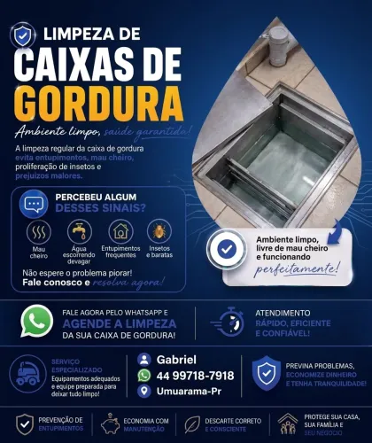 Limpeza em caixa de gordura.