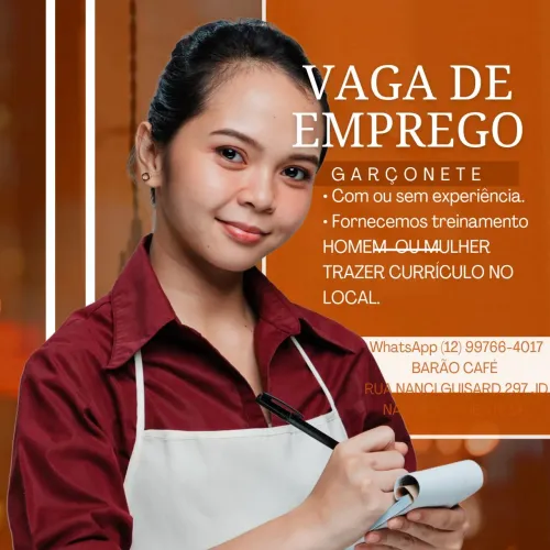 VAGAS PARA ATENDENDES E COZINHEIRA ( FEMININO OU MASCULINO)