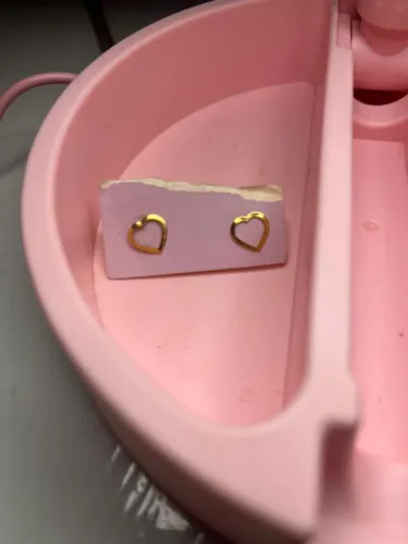 Brinco de coração, brinco pequeno, brinco folheado