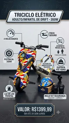 Triciclo elétrico 350w