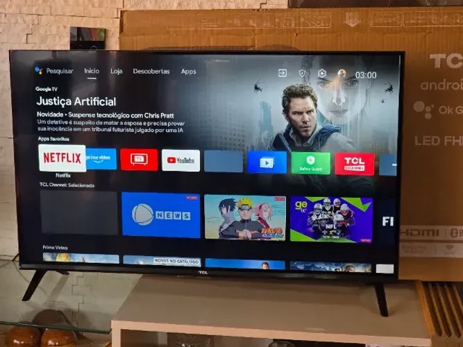 Smart TV LED 32" FHD TCL com Android TV, Wi-Fi, Bluetooth