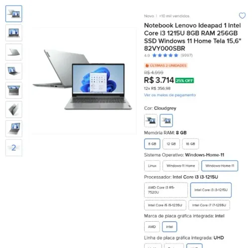 Vendo notebook