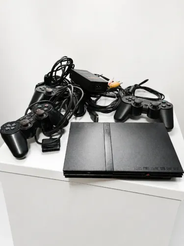 Playstation 2 Slim Sony Para Peças/reparo + 3 Controles + Cabos