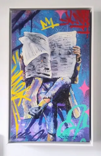 Quadro Leitor de jornal - arte contemporânea