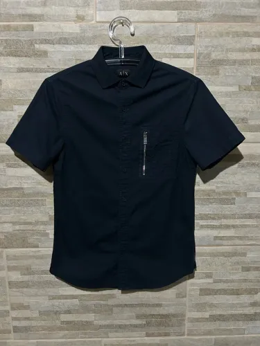 Camisa de botão azul Armani Exchange pp