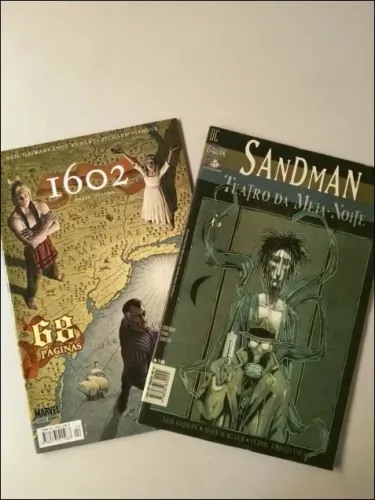 Kit 2 Histórias em Quadrinhos (HQ's) Neil Gaiman: Sandman: Teatro da Meia Noite & 1602 - P