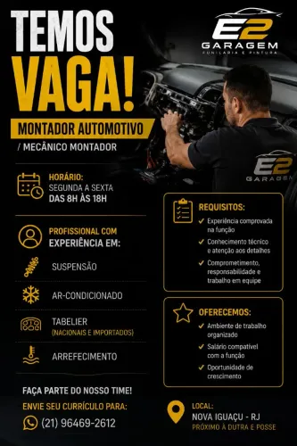 Vaga para montador automotivo