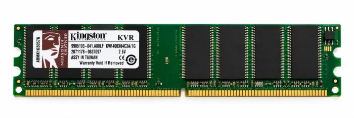 Memória RAM Desktop 1GB DDR 400MHz PC3200 Kingston KVR400X64C3A/1G Original 184 Pinos