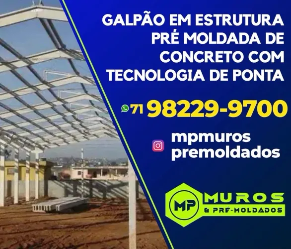 Galpões em estrutura pré moldada de concreto