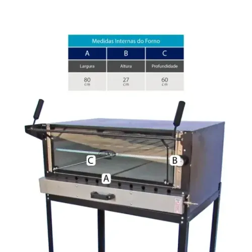 Forno a lastro com pedra refratária
