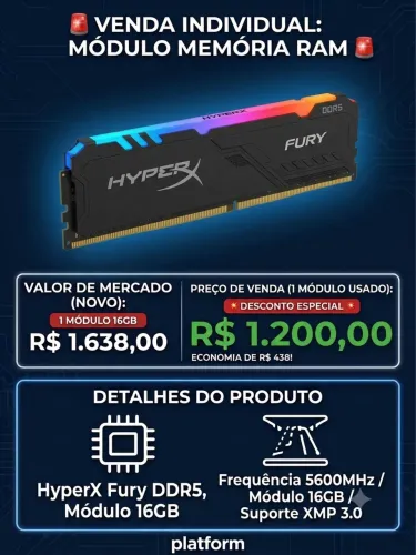 Memória ram 16gb ddr5 5600mhz Hypex RGBA