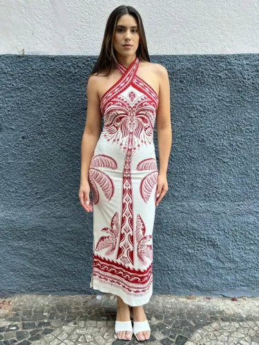 Vestido Farm Coqueiro Majestoso tamanho P