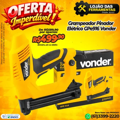 Grampeador Pinador Elétrico GPe916 Vonder