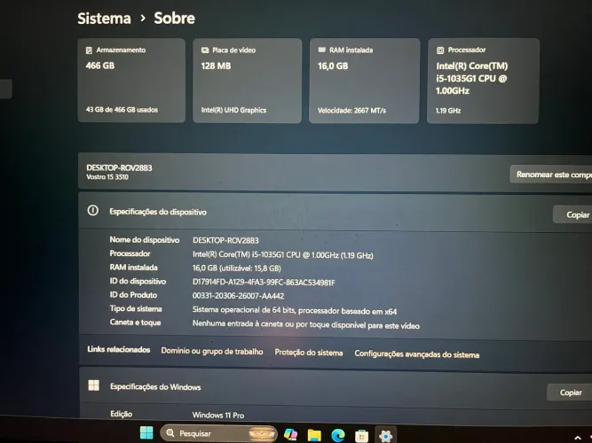 Notebook Dell Vostro 15 3510