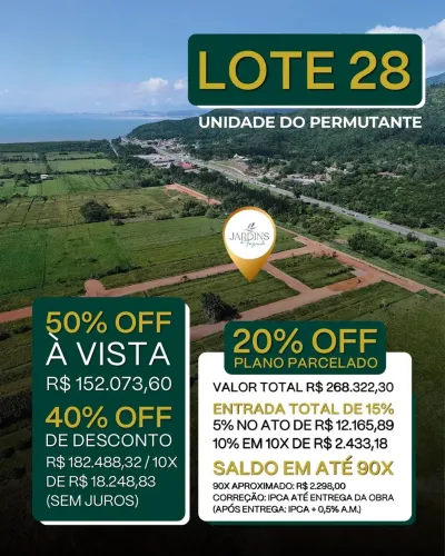 Terreno com 362m², matriculado e escriturado. Biguaçu - SC