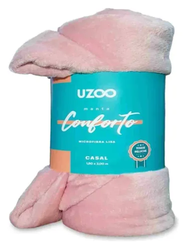 Manta Microfibra Casal Toque Peluche Lisa Conforto 1,80x 2,00 
