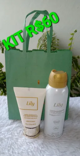 KIT LILY DE DESODORANTE JATO SECO+CREME HIDRATANTE PARA AS MÃOS ACETINADO 50g OBOTICÁRIO. 