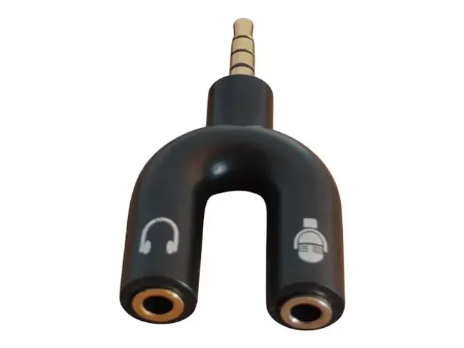 Adaptador Splitter Áudio P3 para 2x P2 Fêmea - Áudio e Microfone Simultâneos
