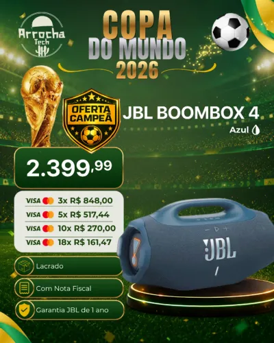 Caixa de Som JBL Boombox 4 Roxa - Azul - 1 ano de garantia JBL