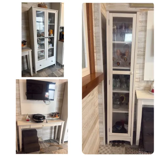 Conjunto 2 cristaleiras, painel tv e aparador na cor branca!