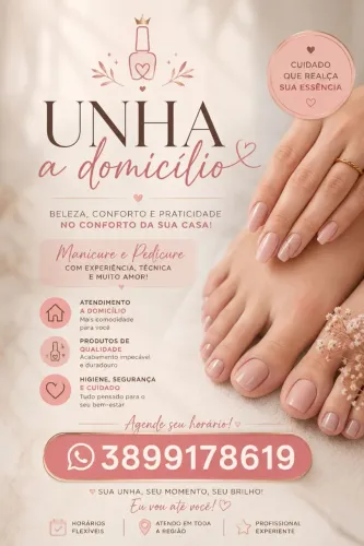 Faço unha á domicílio!