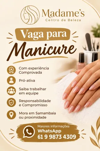 Vaga para Manicure