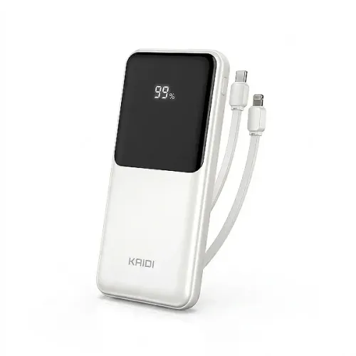Carregador Portátil Power Bank 10.000mAh Turbo 22.5W PD 20W com Cabos Embutidos
