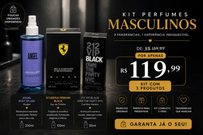 ? KIT 3 PRODUTOS PERFUMES MASCULINOS ?
