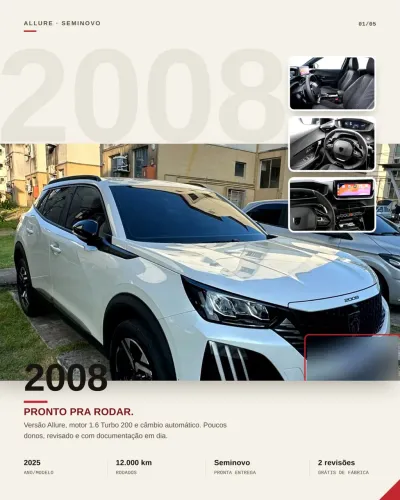 Peugeot 2008 Allure 1.0 Turbo Flex 5P Aut. 2025
