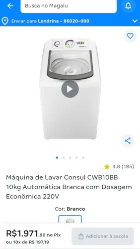 Máquina de lavar roupa nova
