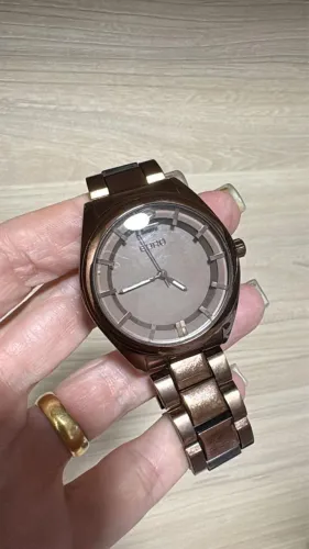 RELOGIO EURO FEM MARROM METALICO