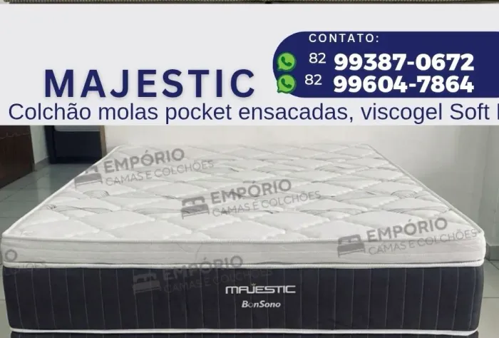 Colchão casal R$1.299 queen R$1.559 king R$1.899 molas pocket ensacadas D33 Viscoelástico
