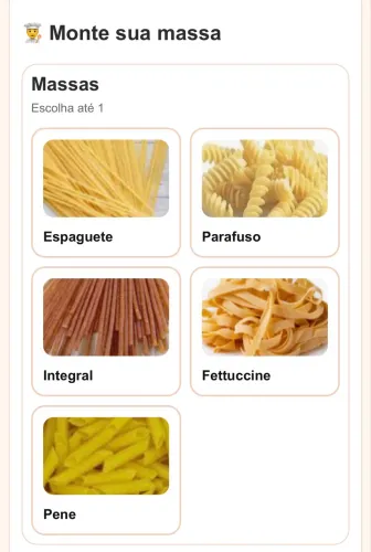 Sistema para Pedidos de Massas e Monte Sua Massa Delivery