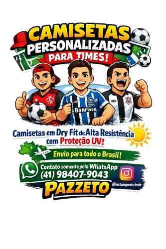 Camisetas para Times de Futebol ou Esportes em Geral