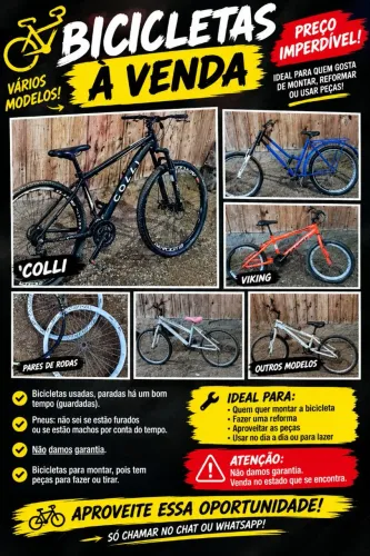 Oportunidade imperdivel de 4 Bicicletas usadas por 1.300$