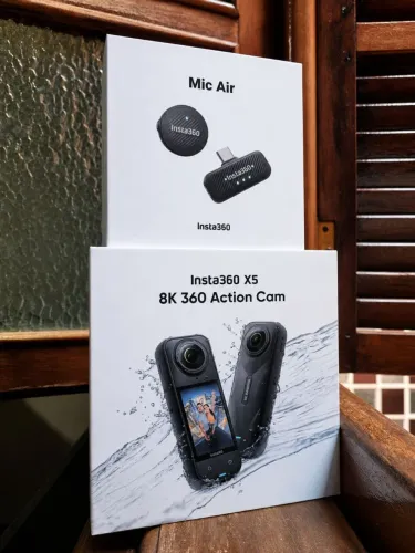 Kit insta 360 x5, air mic + acessórios
