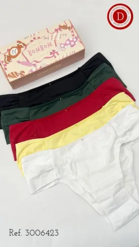 Kit 5 calcinhas diamantes langerie 