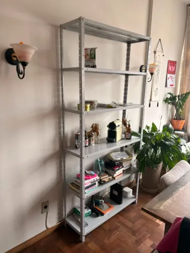 Estante Armário Prateleira de Aço 6 Bandejas Organizador Galvanizada Suporta 150kg 190cm x