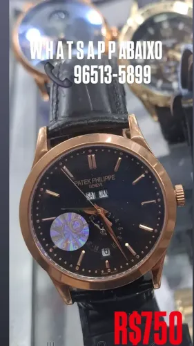 Relógio PATEK PHILIPPE AUTOMÁTICO - COURO GENUÍNO